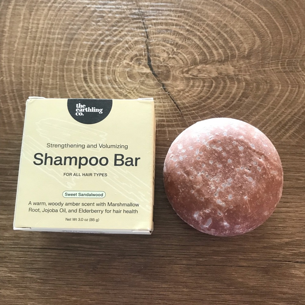 New in box The Earthling Co. Sweet Sandalwood Shampoo Bar - Pink/Salmon